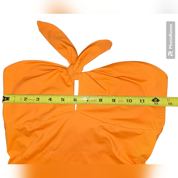 Lulus Sun and Done Orange Strapless One-Piece Swimsuit - Picture 6 of 6